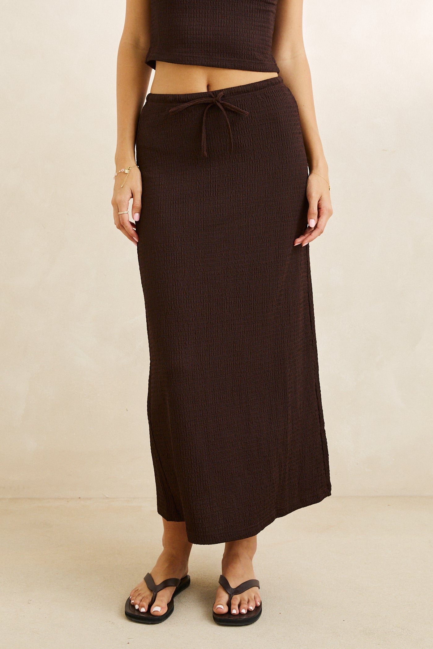 Jupe Indie Maxi Brun Chocolat Rhythm