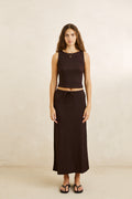 Jupe Indie Maxi Brun Chocolat Rhythm