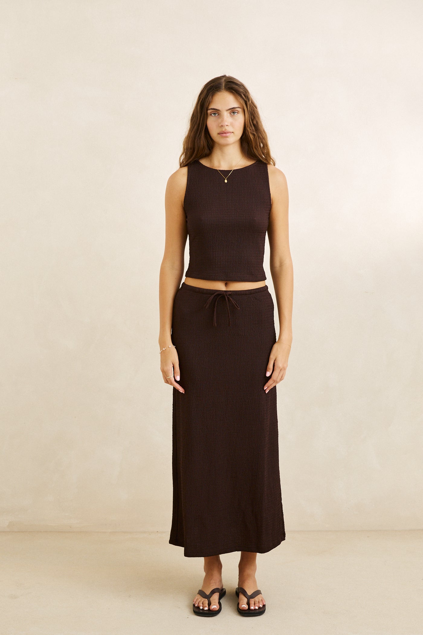 Jupe Indie Maxi Brun Chocolat Rhythm