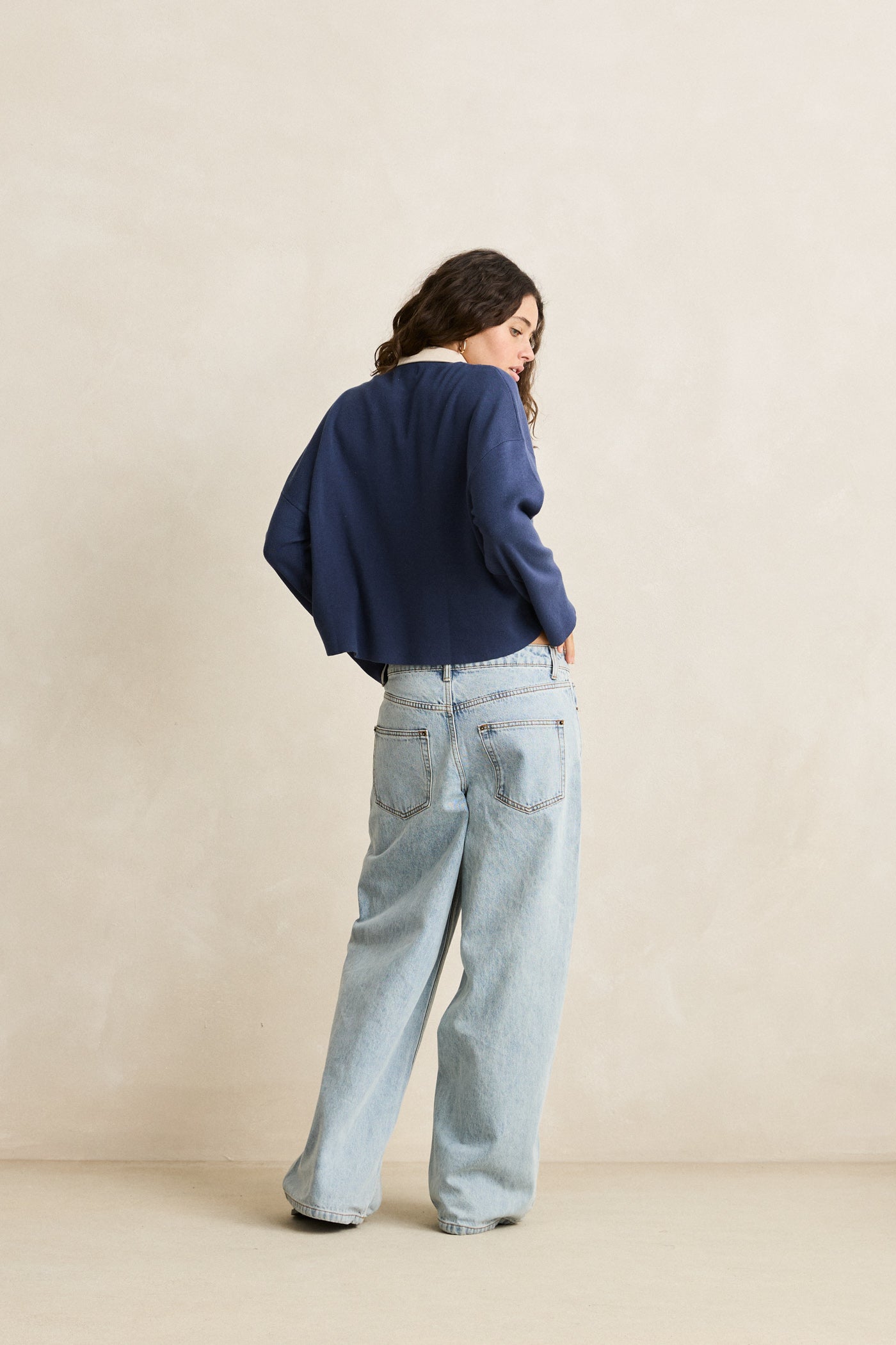 Pull Rugby Polo Knit Bleu Marine Rhythm