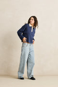 Pull Rugby Polo Knit Bleu Marine Rhythm