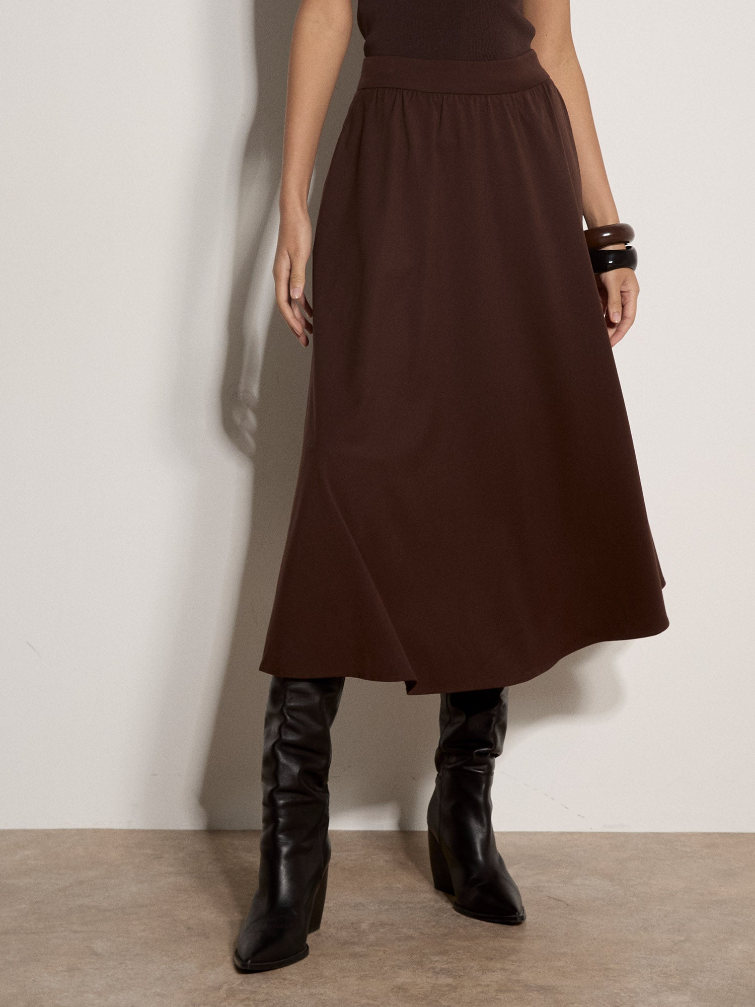 Jupe Brushed Twill Brune Apricot