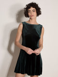 Robe Velvet Flare Vert Apricot