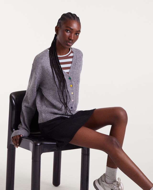 Cardigan Colorful Buttons Gris Compania Fantastica
