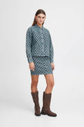 Ichi Chekie Blue Jeans Skirt