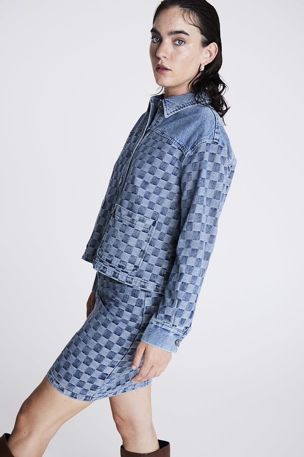 Ichi Chekie Blue Jeans Skirt