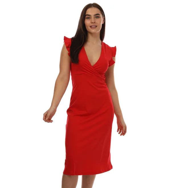 Robe May Wrap Midi Rouge Only