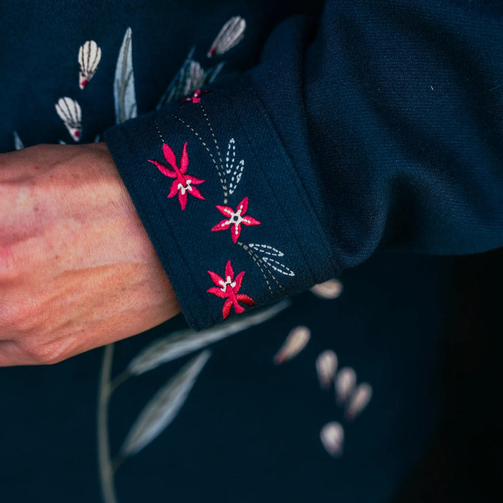 Sur-Chemise Milkweed Flannel Bleu Marine Hooké