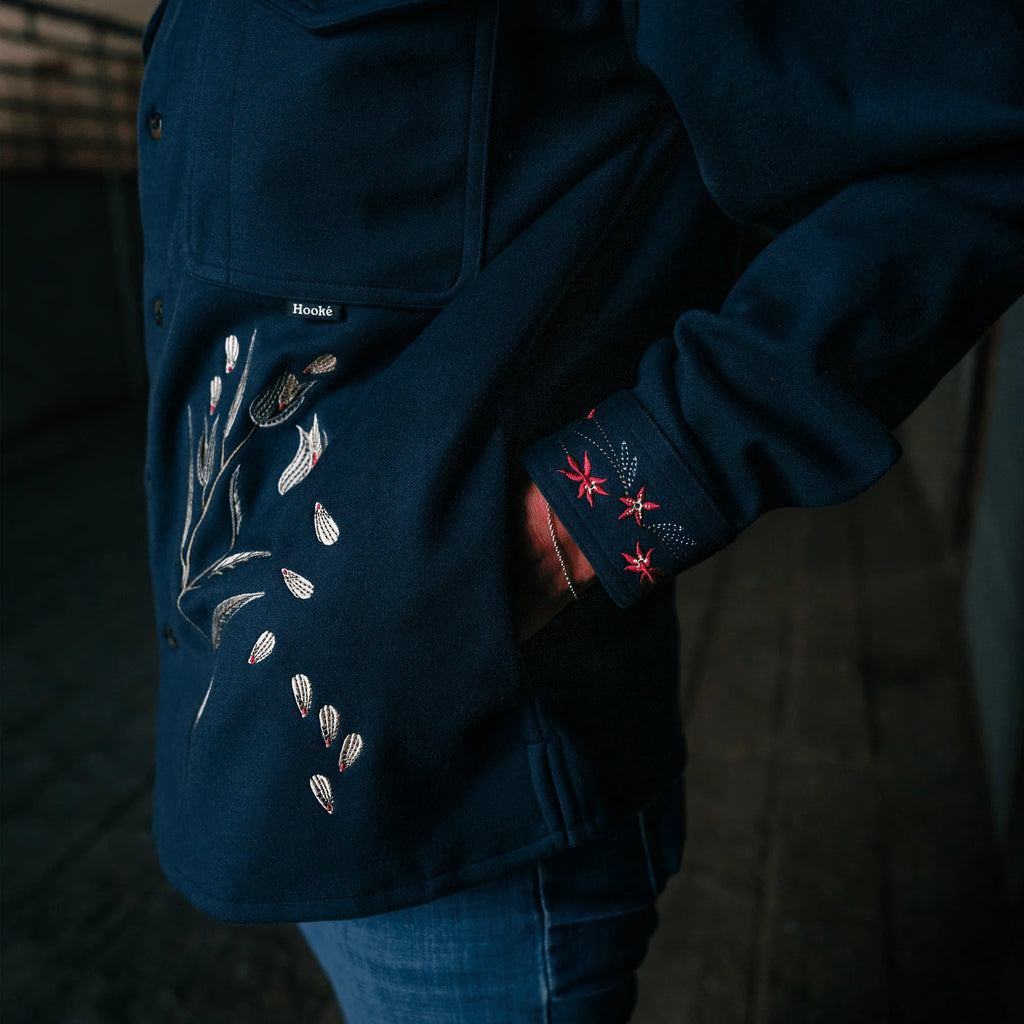 Sur-Chemise Milkweed Flannel Bleu Marine Hooké