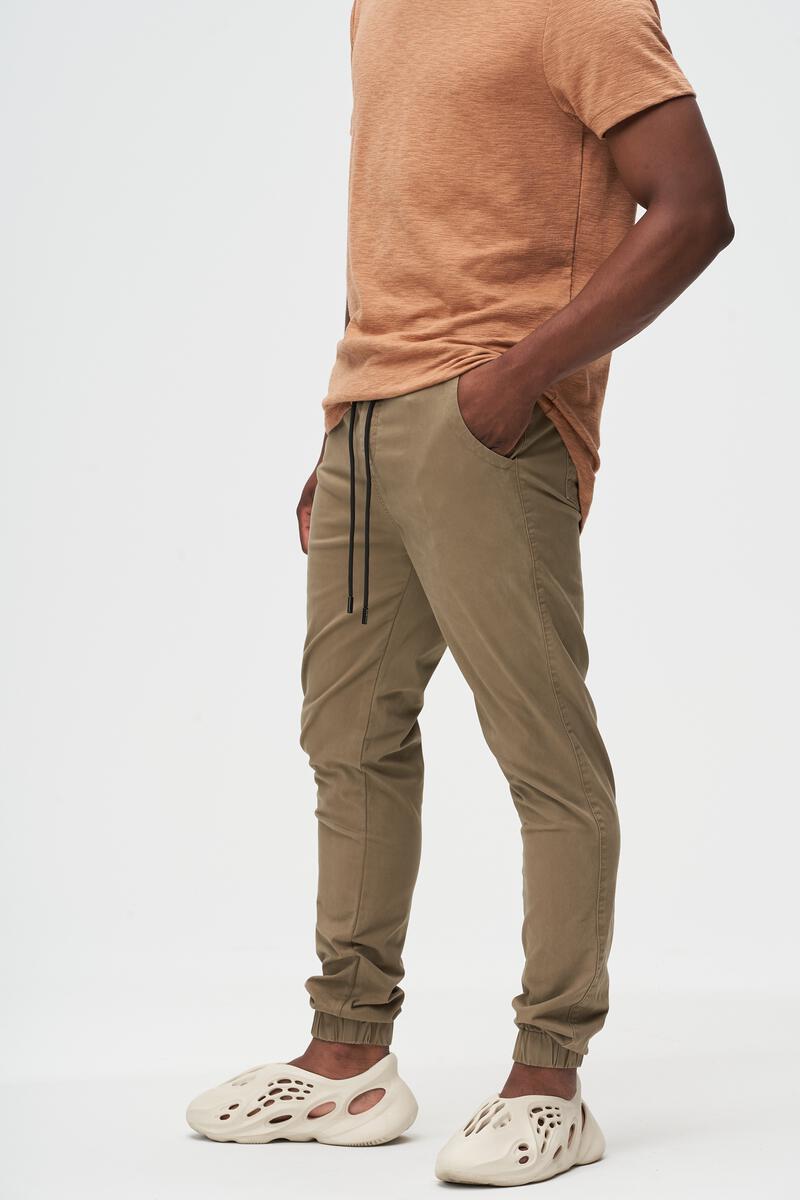 Mid-Rise Pants. Taupe Kuwalla Tee Chino Joggers