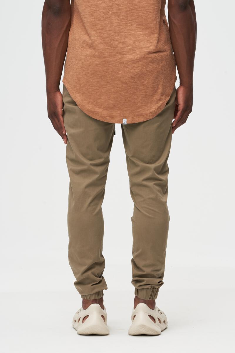 Mid-Rise Pants. Taupe Kuwalla Tee Chino Joggers