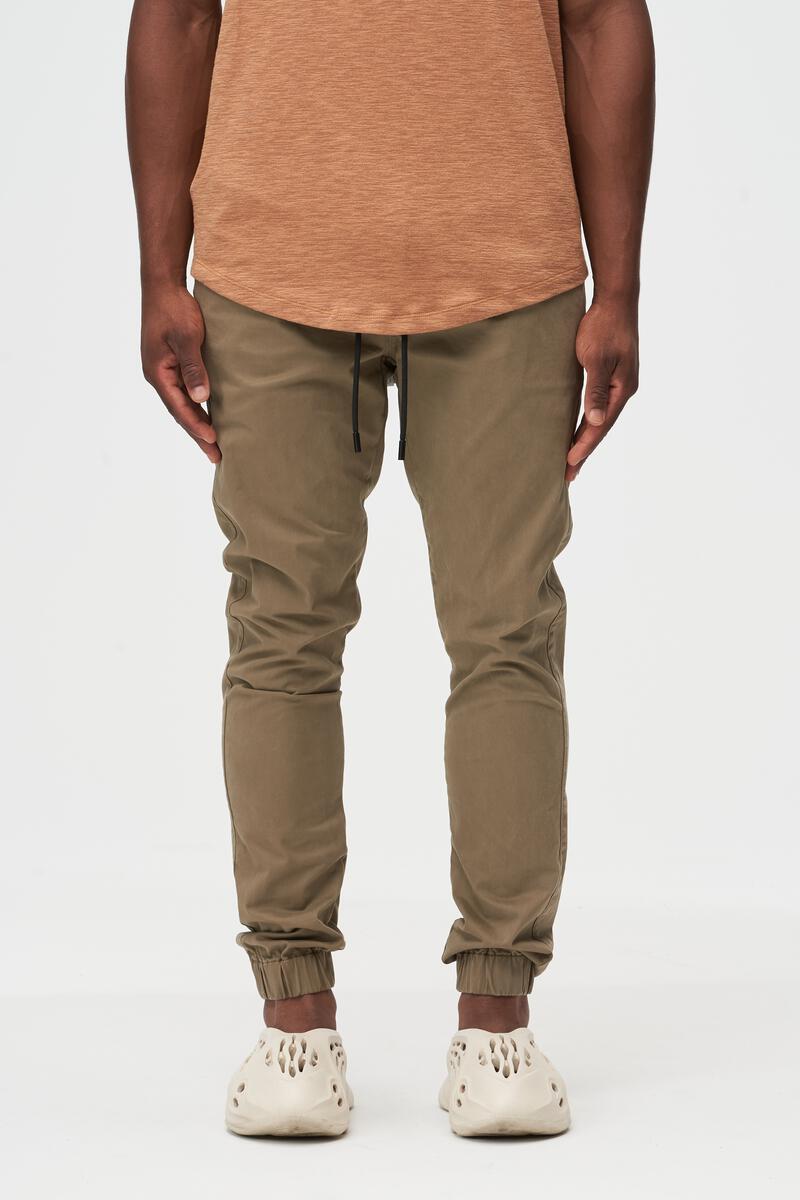 Mid-Rise Pants. Taupe Kuwalla Tee Chino Joggers