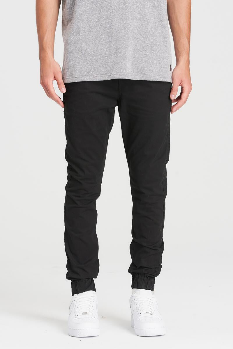 Kuwalla Tee Black Chino Jogger Mid-Rise Pants