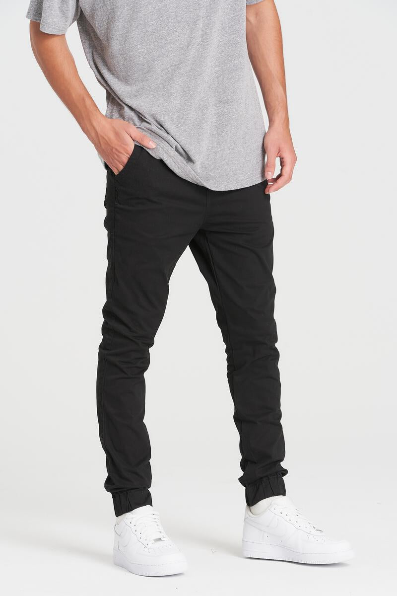 Kuwalla Tee Black Chino Jogger Mid-Rise Pants