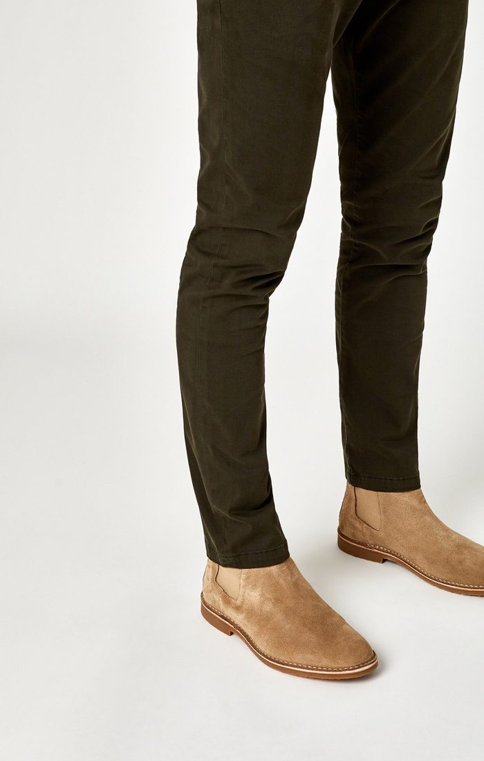 Johnny Dark Green Twill Trousers Mavi