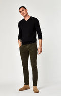 Johnny Dark Green Twill Trousers Mavi