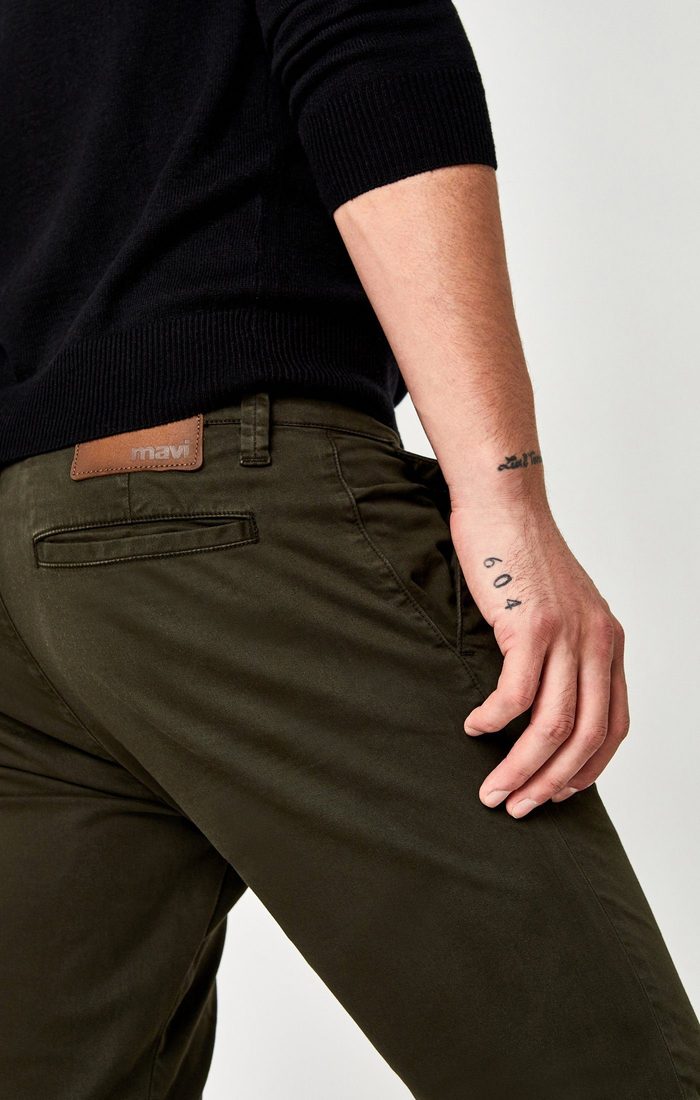 Johnny Dark Green Twill Trousers Mavi