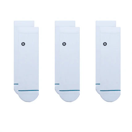 Bas 3 Pack Icon Quarter Blanc Stance