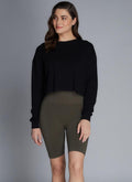 Bamboo Rib High-Waisted Bike Legging Olive C'est Moi