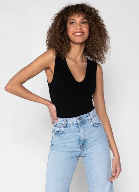 Bamboo Rib Deep V Thong Bodysuit C'est Moi