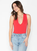 Bamboo Rib Deep V Thong Bodysuit C'est Moi