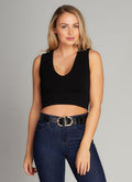 Bamboo Deep V Rib Black It's Me
