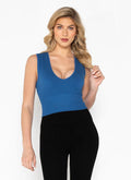 Bamboo Deep V Rib Capri Blue C'est Moi
