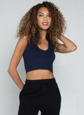 Bamboo Deep V Rib Navy That's Me