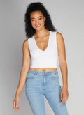 Bamboo Deep V Rib White It's Me