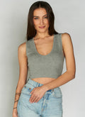 Bamboo Deep V Rib Heather Silver That's Me