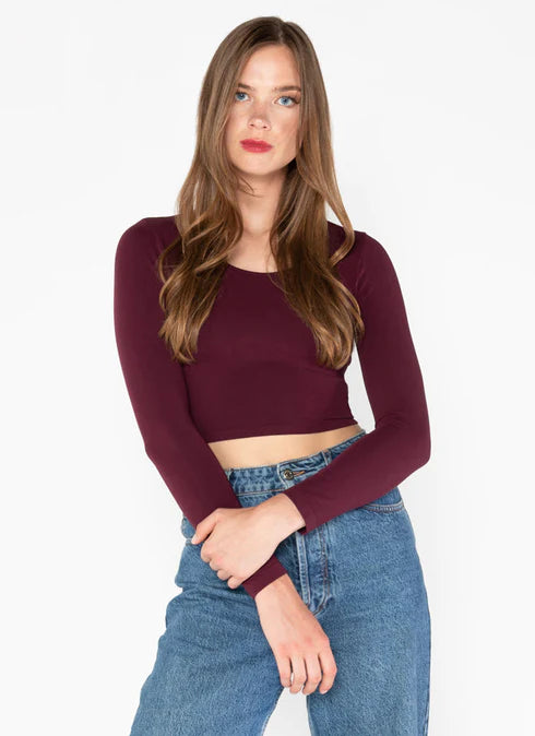 Bamboo L/S Crop Scoop C'est Moi