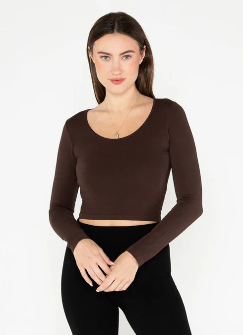 Bamboo L/S Crop Scoop C'est Moi