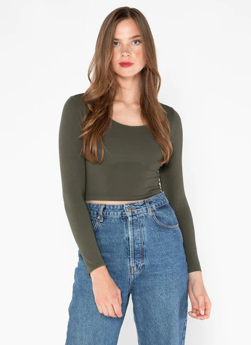 Bamboo L/S Crop Scoop C'est Moi