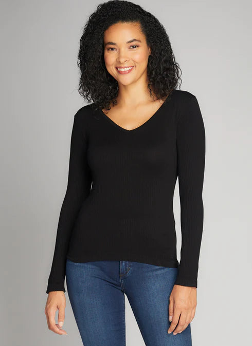 Seamless Rib V Neck C'est Moi