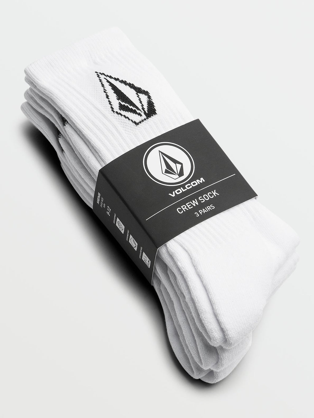 Volcom 3 Pack Full Stone Socks White