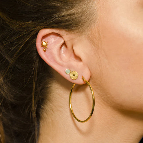 Boucle D'Oreilles Bianca Or Hackney Nine