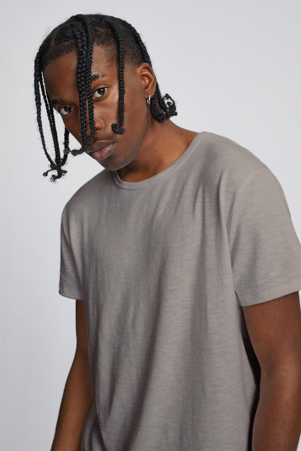 Kuwalla Taupe Hi-Lo Slub T-Shirt