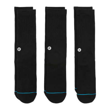 Socks 3 Pack Icon Black Stance