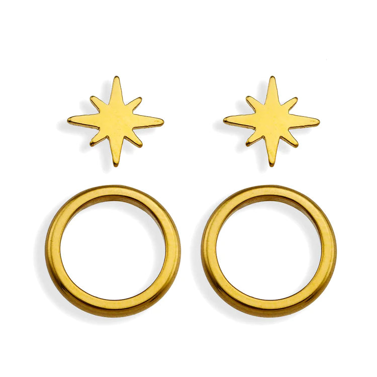 Star Earrings 2 Pairs Hackney Nine