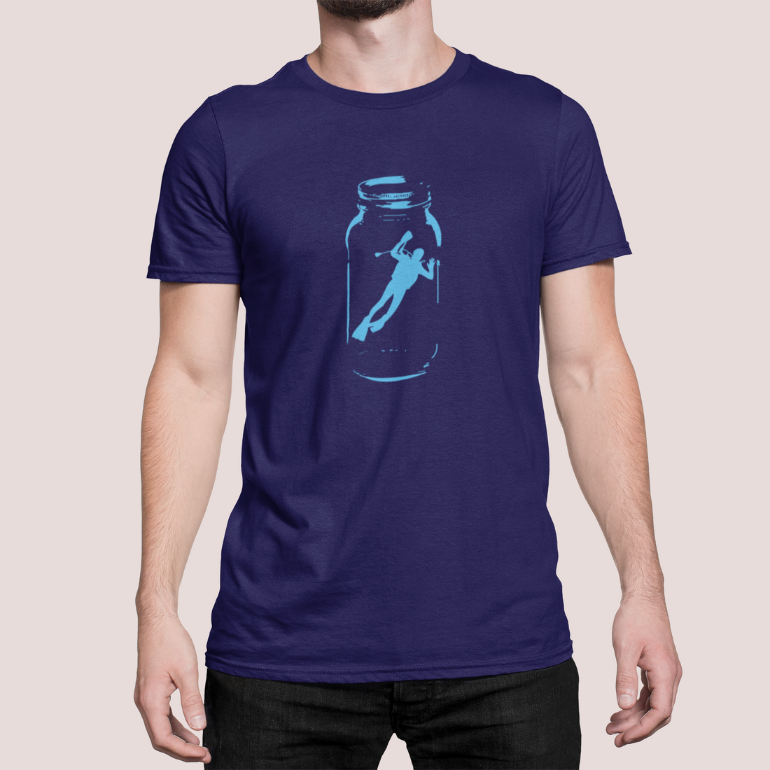 T-Shirt Plongeur En Pot Bleu Marin Baltrakon