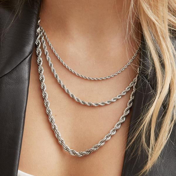 Romance Thin Silver Twenty Compass Necklace