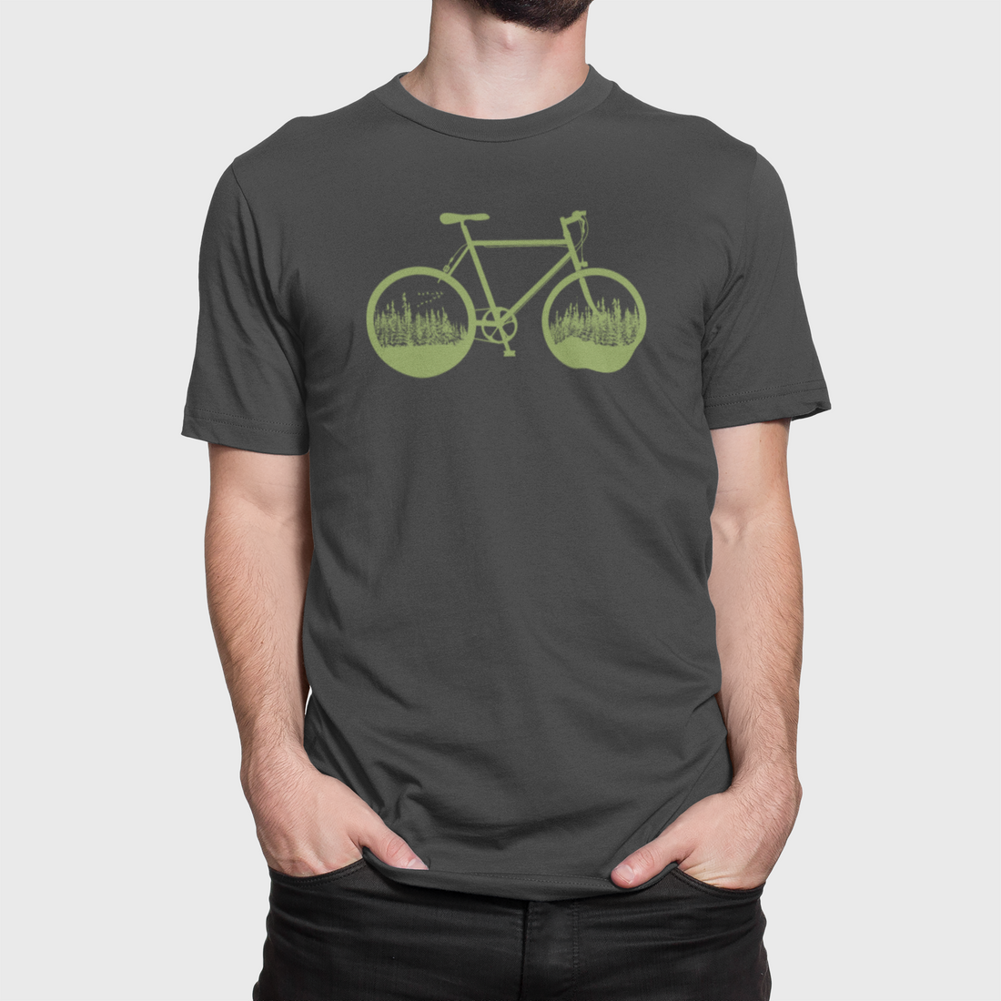 T-Shirt Vélo Forêt Charcoal Baltrakon