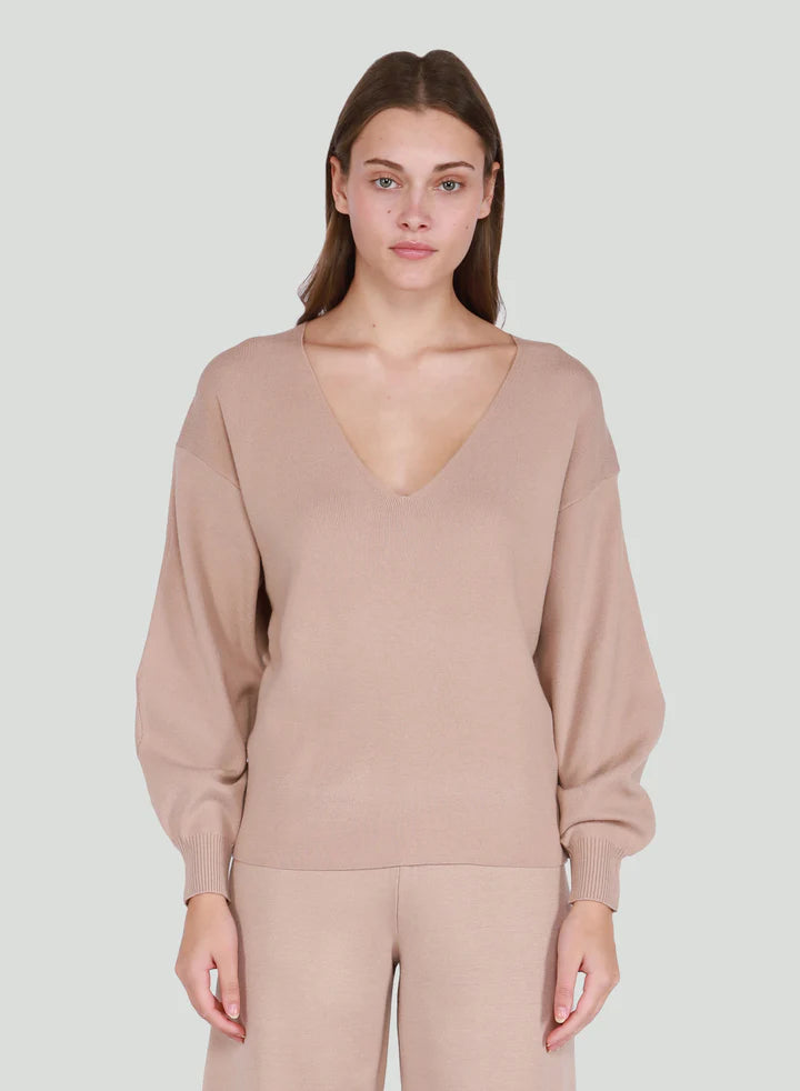 Pull Relaxed Fit Knit Taupe Dex